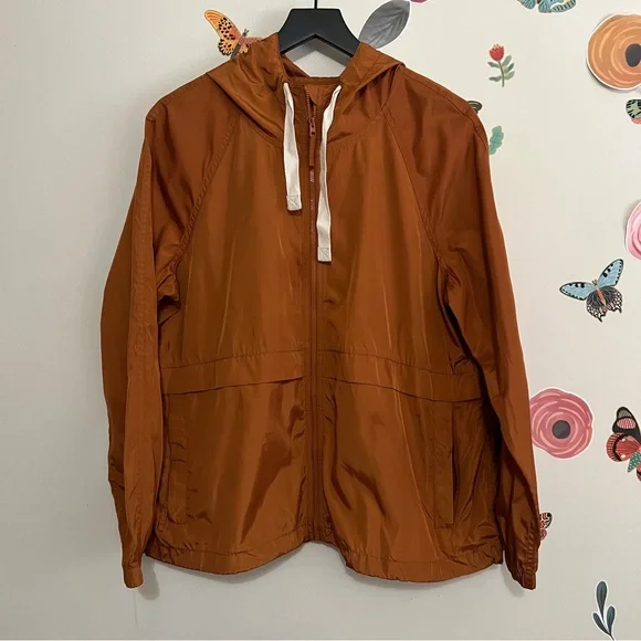 Madewell Raincheck Packable Raincoat L Orange - Picture 2 of 10